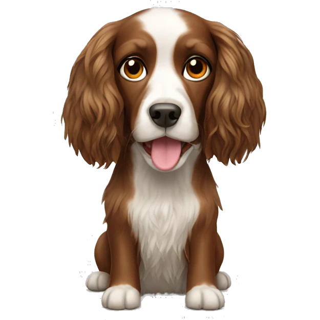 Spaniel with lots of hair on head emoji