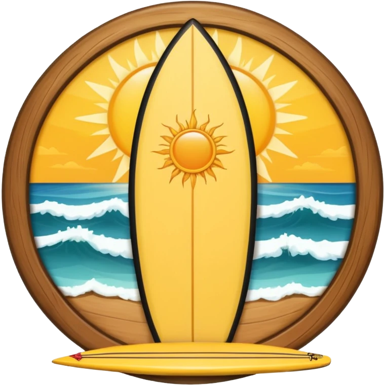 Surfboard with sun logo in the contre emoji