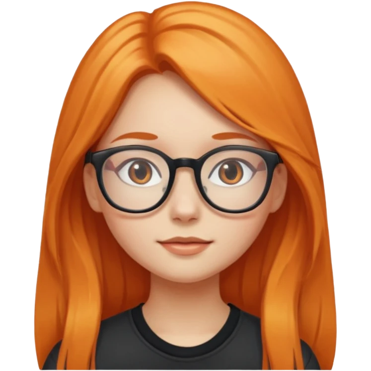 a girl with glasses and light orange long hair emoji