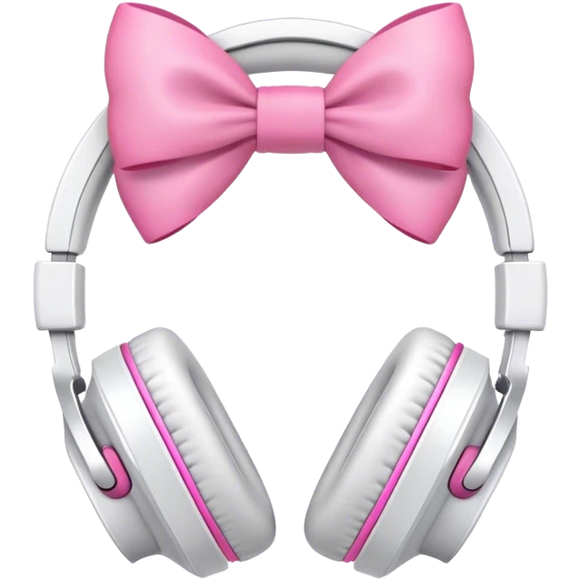 White headphones with pink bows emoji