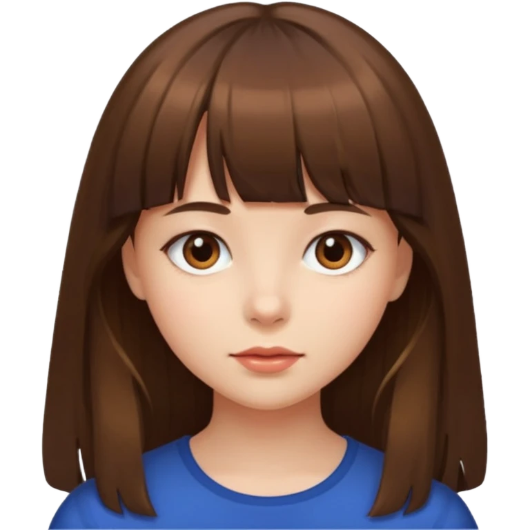 eu quero uma menina de franja e cabelo comprido cabelo castanho  emoji