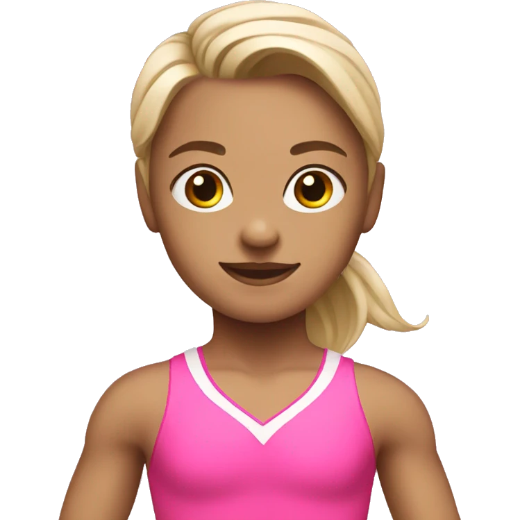 Gymnast with pink outfit emoji