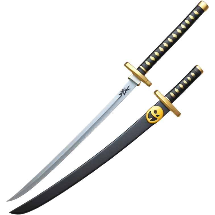 japanese sword "katana" in 3d emoji glossy circuit design emoji