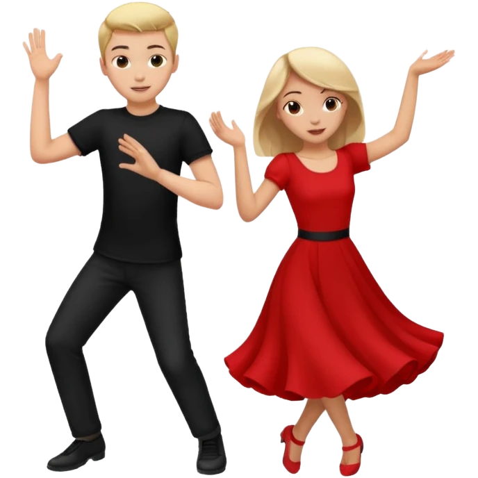 Wow good now just change the colour of dress girl red boy black dance emoji