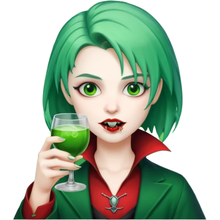 vampire Drink holders with  hat green hair  emoji