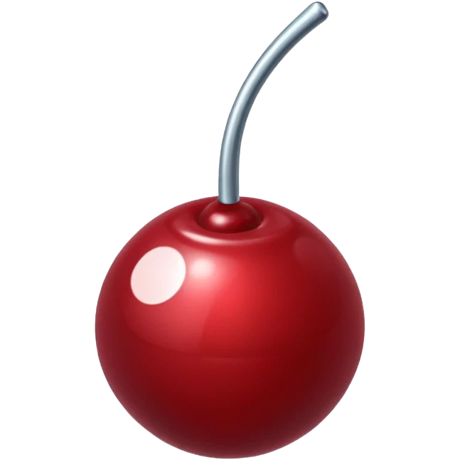 metallic dark red cherry candy emoji