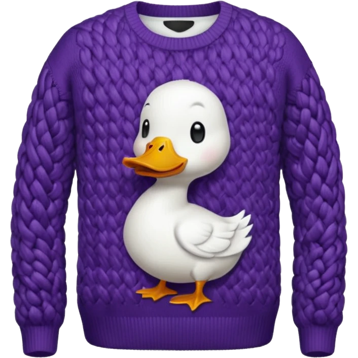 woven sweater with duck pattern emoji