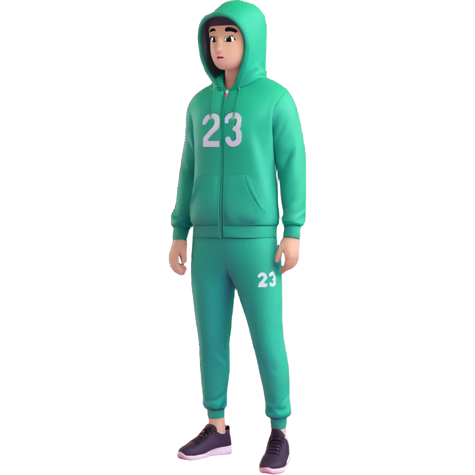 human player number 230 wearing green Squid Game tracksuit emoji