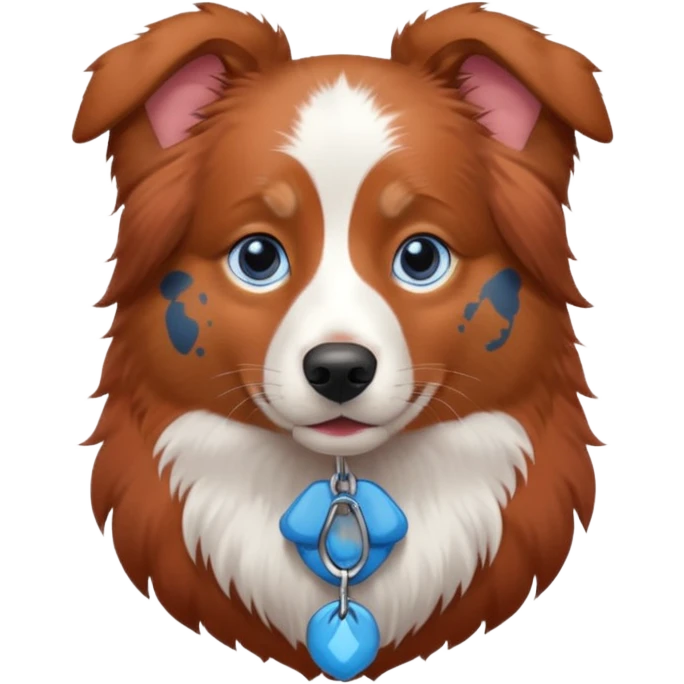 Red Australian shepherd blue eyes emoji