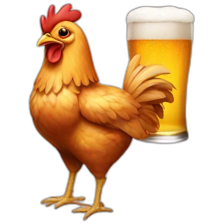 chicken and beer emoji