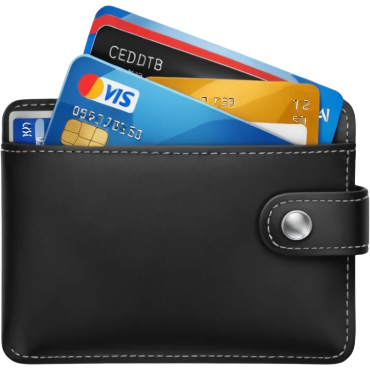 portefeuille avec billet et carte bancaire emoji