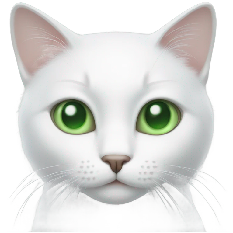 White cat with green eyes emoji