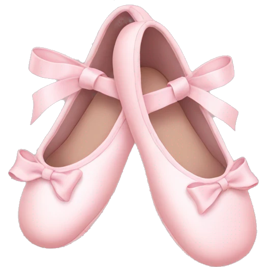 light pink ballet shoes with bow emoji