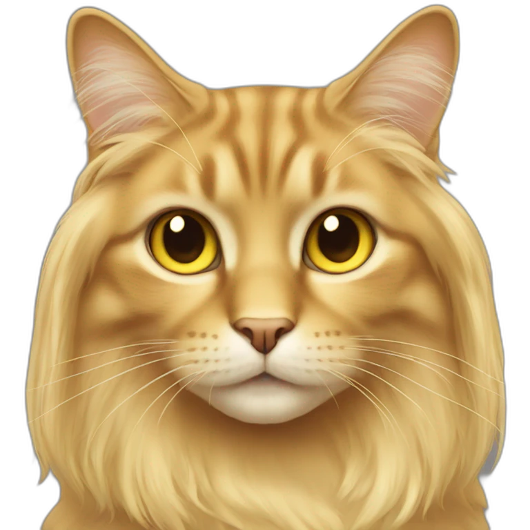 golden long haired female cat emoji