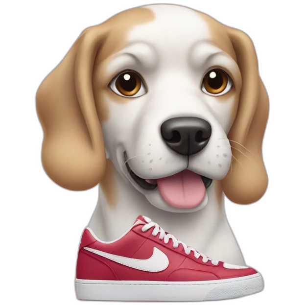 Dog wearing Nike sneakers emoji