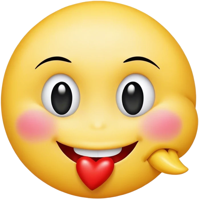 A smiley with a kiss shows a fake emoji