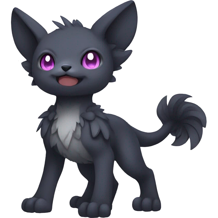 Cute cool fantasy dark-themed animal hybrid Fakemon full body emoji