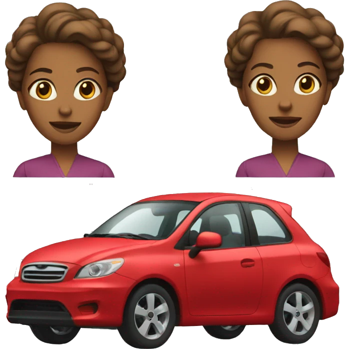 Woman driving red car  emoji