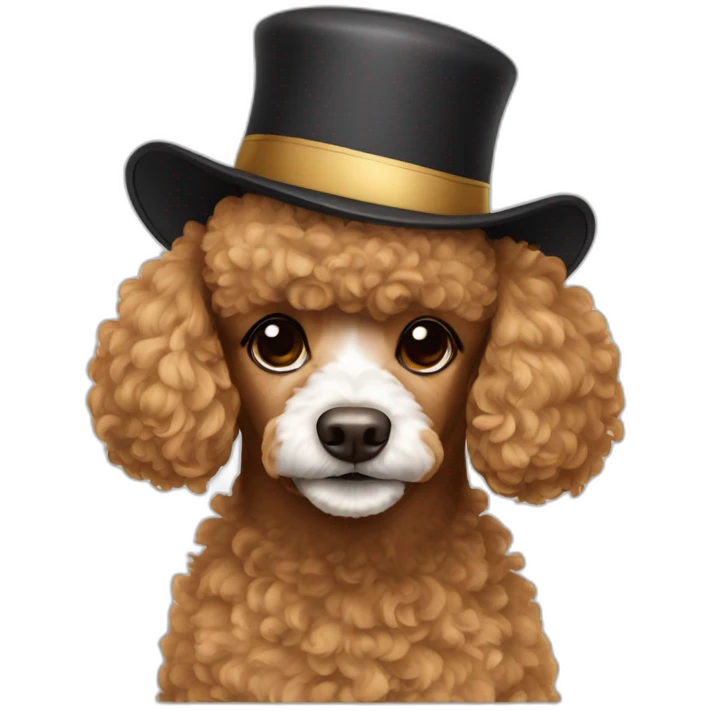 poodle with a hat emoji