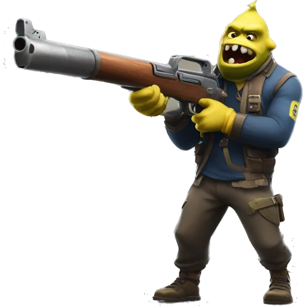 Trog from Fortnite battle Royale with a gun emoji