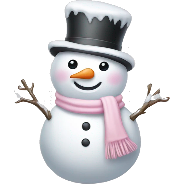 Cute light pink snowman emoji
