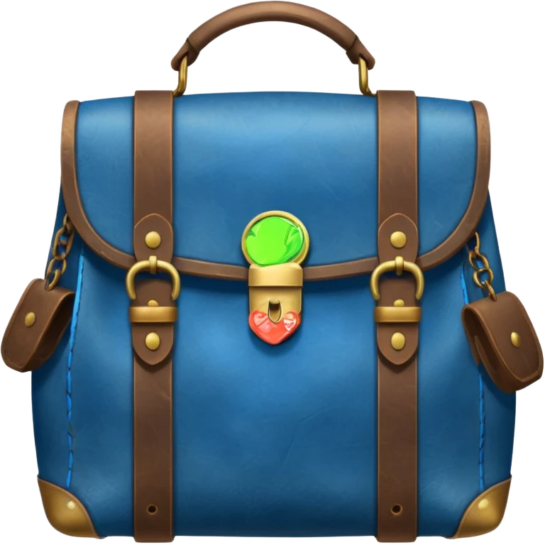 blue coins inside a leather bag  emoji