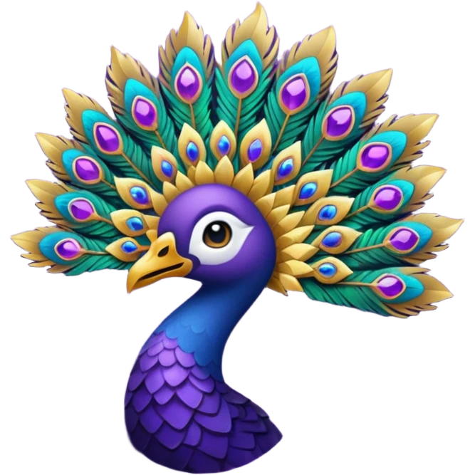 pluma de pavo real morada emoji