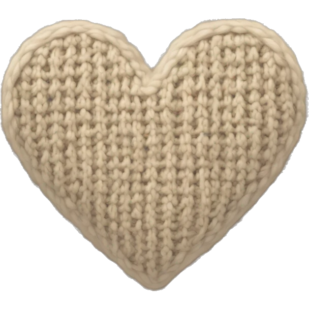 Knitted beige heart emoji