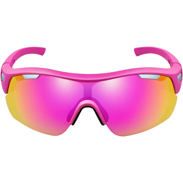 chunky pink sport sunglasses with protective visor lens, substantial build emoji