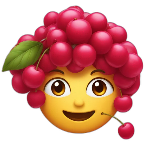 Des cerise avec un visage  emoji