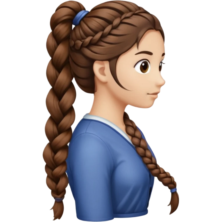 just hair braided hair tail emoji