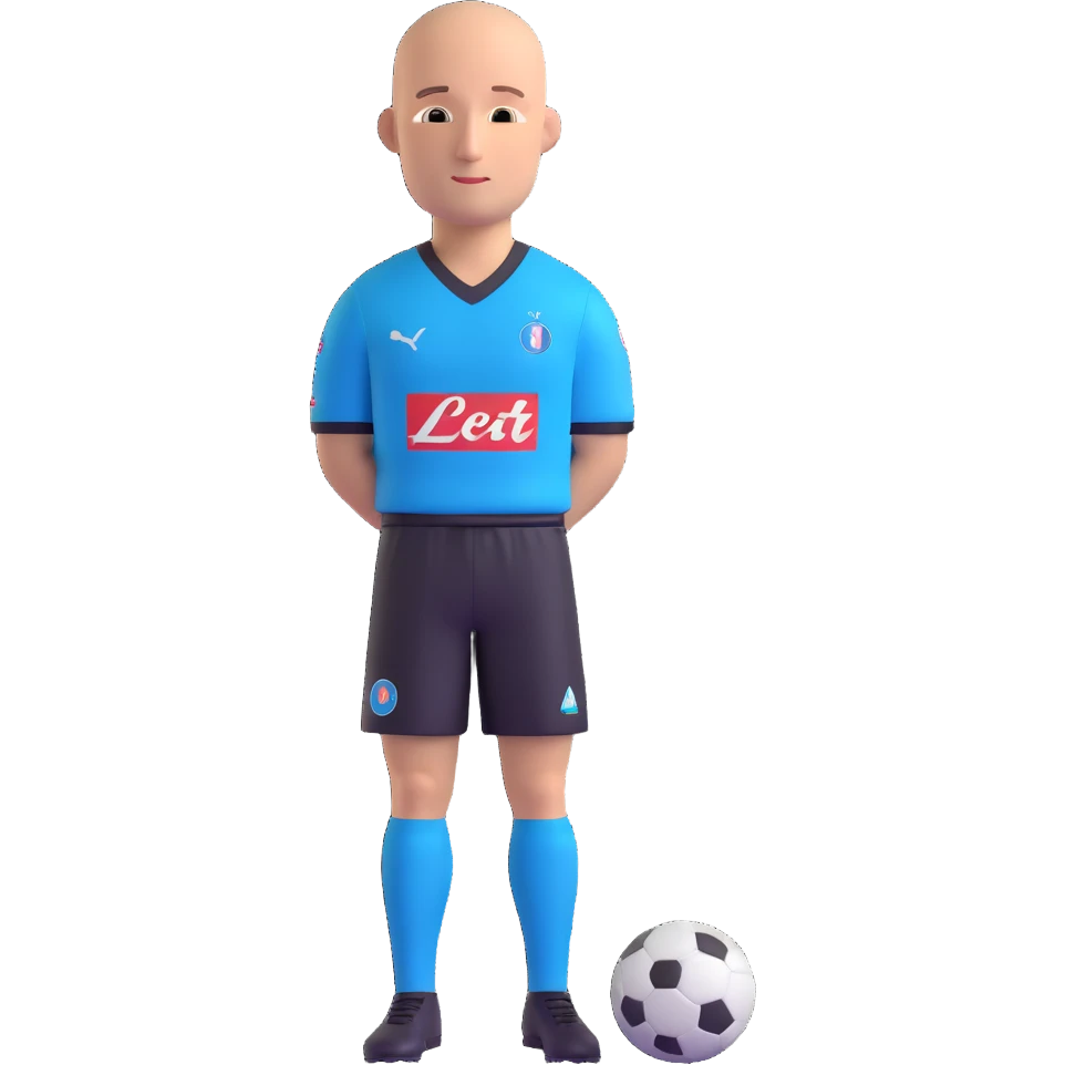 bald man wearing Napoli football jersey emoji