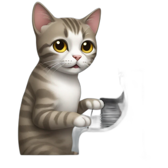 Cat playing piano emoji