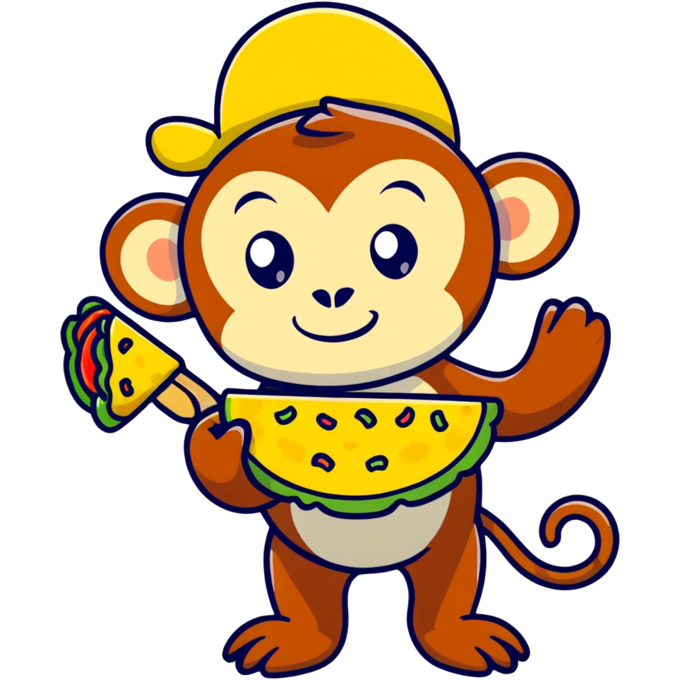 Monkey holding a taco emoji