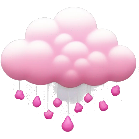 Cloud with pink hanging hows emoji