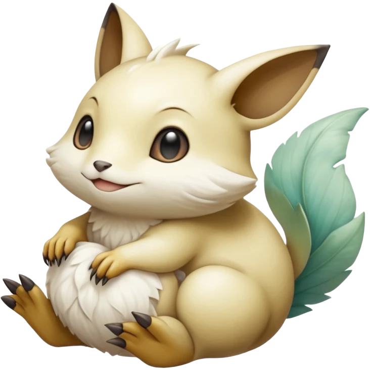 White soft natural realistic romantic vintage antique divine beautiful elegant pretty precious cute young youthful  Fakémon-Pokémon-hybrid-creature emoji