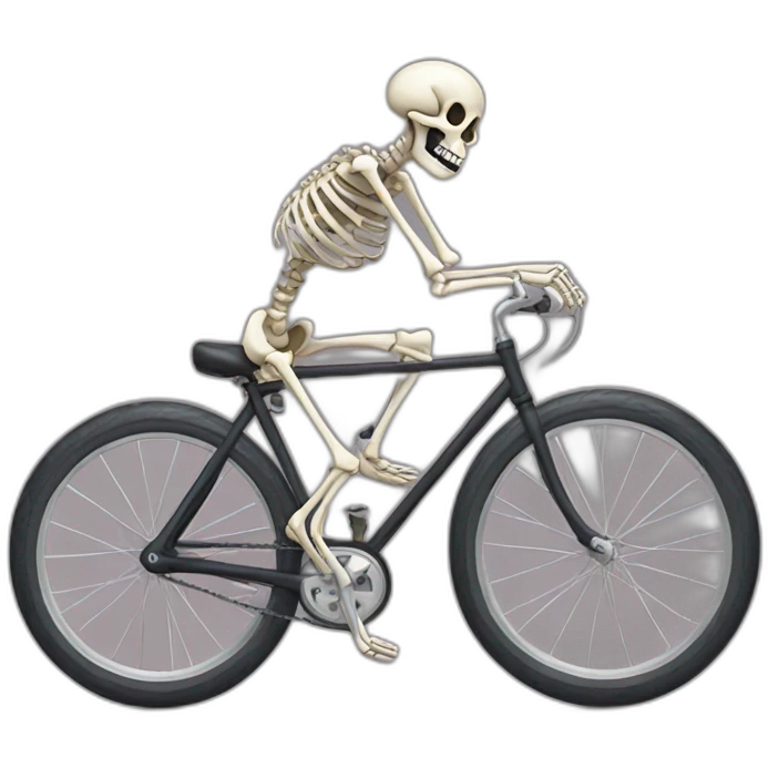 Skeleton on bicycle emoji