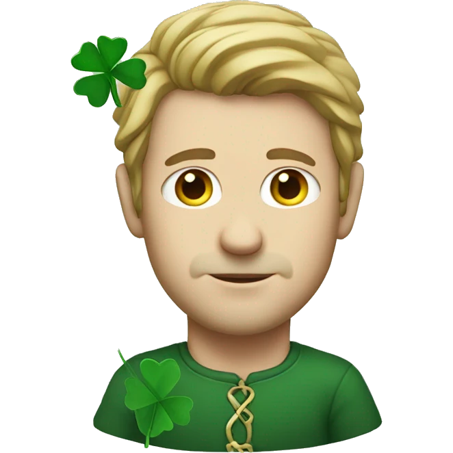white man with clover emoji