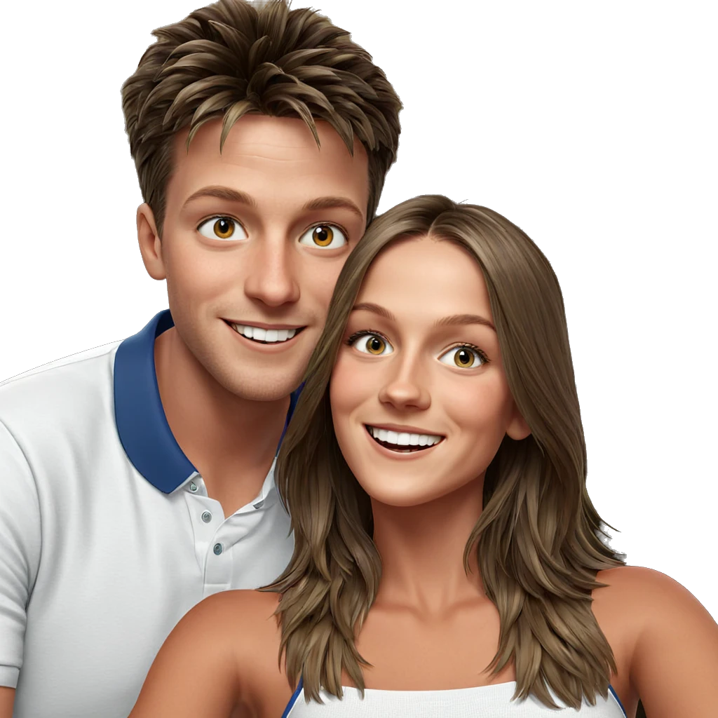 smiling girl and boy indoors emoji