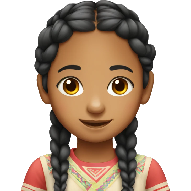 Little peruvian girl with twin braids emoji