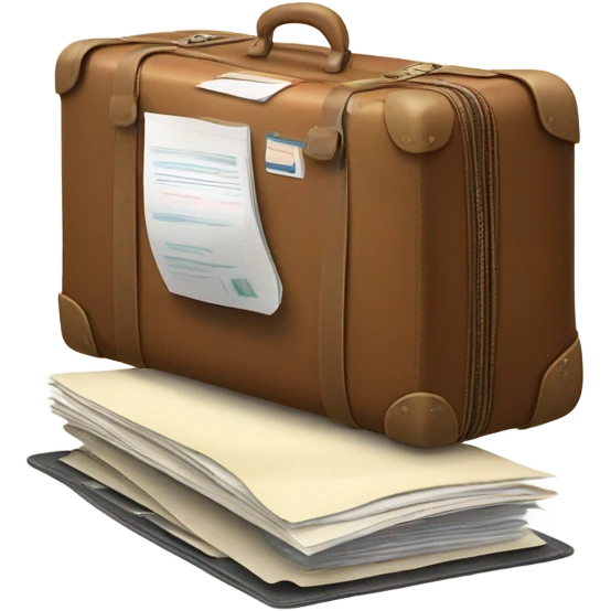 luggage filled with documents emoji