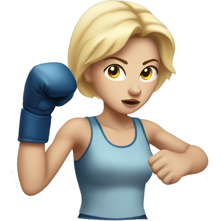 White woman boxer throwing a punch emoji