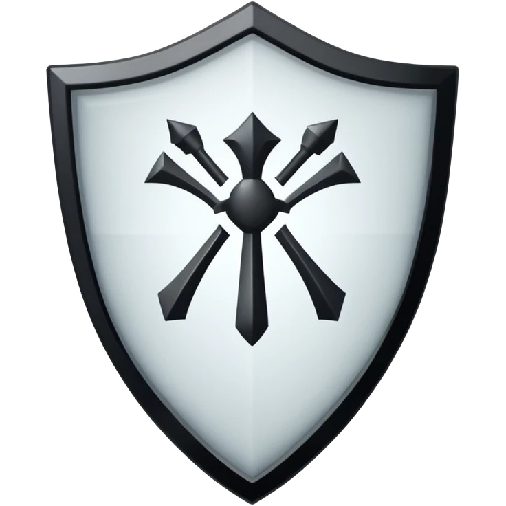 Make a shield with black thick border with a tick inside emoji
