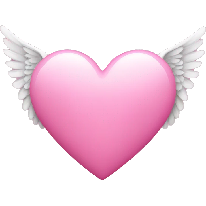 Pink heart with angel wings emoji