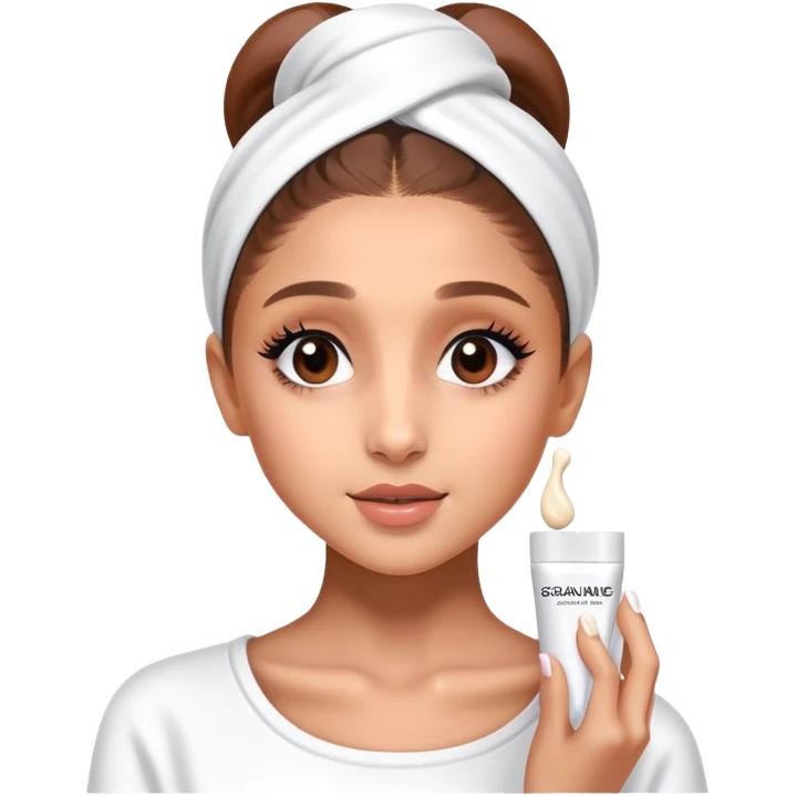 skin care cream application Ariana Grande emoji