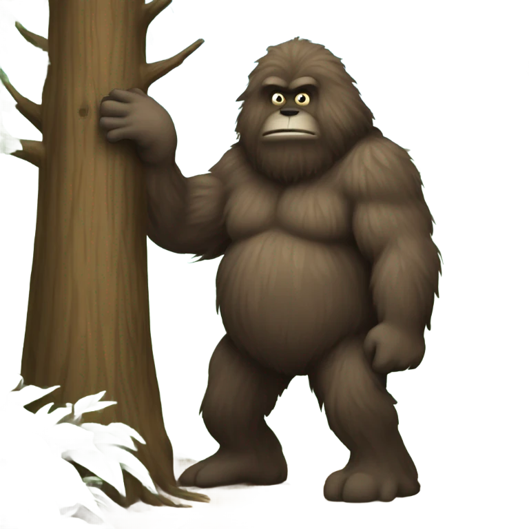 Bigfoot peeing in the woods emoji