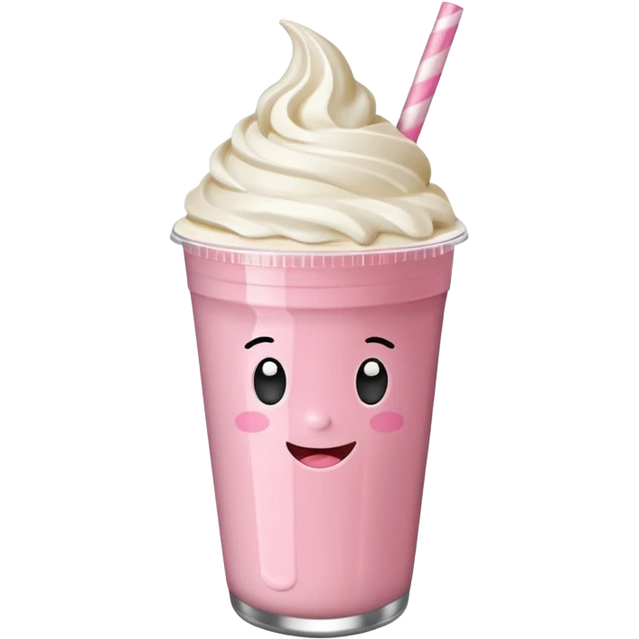 un vector de vaso de batido animado, de caricatura, con tapa y pitillo, que tenga brazos y piernas, cara tierna y que inspire confianza y amabilidad emoji