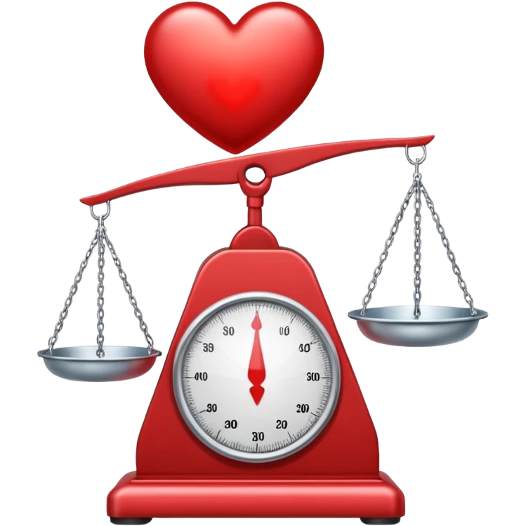 scale with a heart symbol emoji