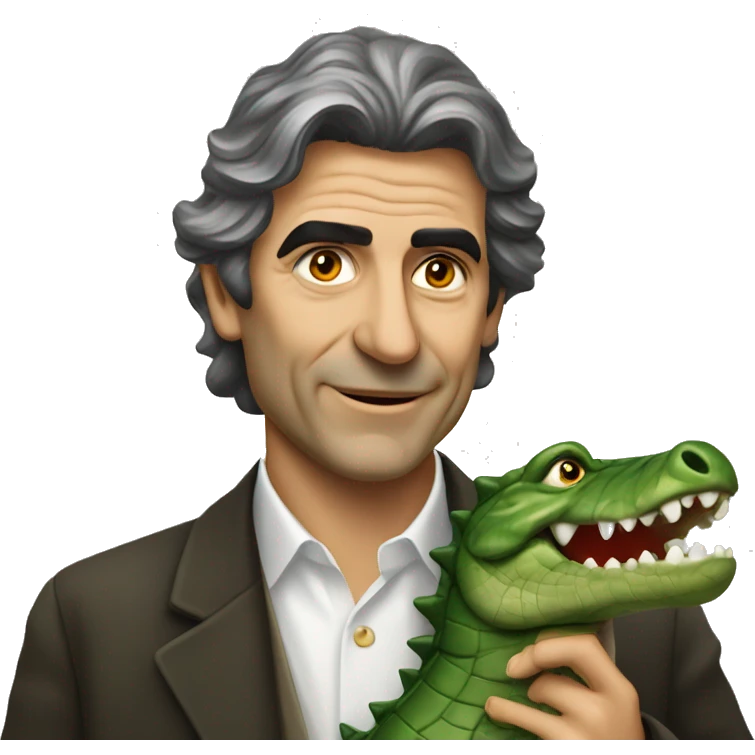 Antonio Negri with crocodile emoji