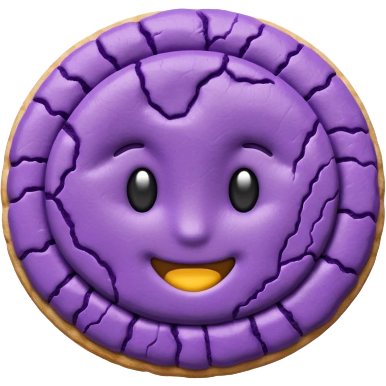 purple ube crinkle cookie, simplified, clear, emoji-like emoji